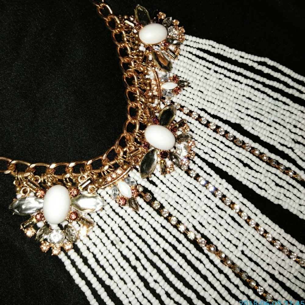 Beaded Bib Style Necklace